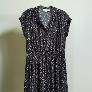 LOFT Black & Pink Floral Dress